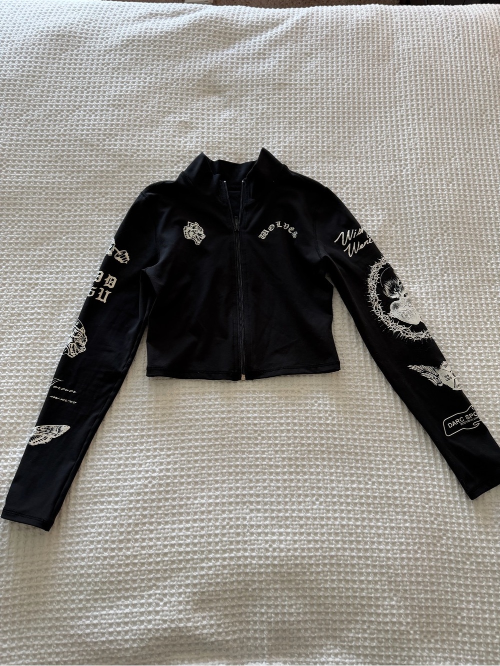 Darc Sport Black Graphic Zip-Front Women’s Jacket